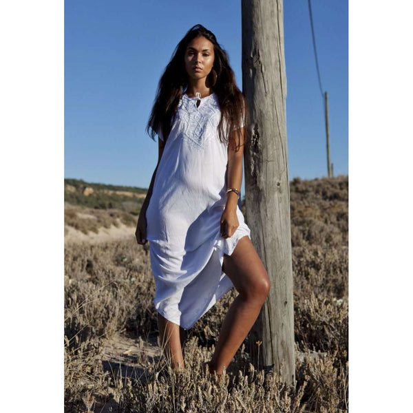 White Resort Kaftan Fez Style- Moroccan Kaftan - Maison De Marrakech