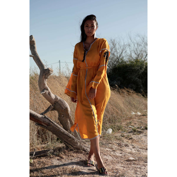 Adriana Yellow Moroccan Kaftan, Maxi Dress,Adriana Yellow Moroccan Kaftan, Maxi Dress