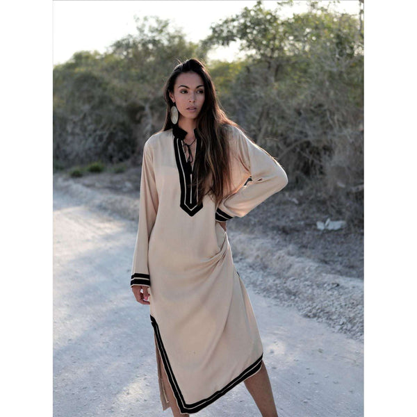 Beige Black Mariam Resort Lounge Kaftan Caftan- Moroccan Kaftan, Vacation, Holiday dress,Beige Black Mariam Resort Lounge Kaftan Caftan- Moroccan Kaftan, Vacation, Holiday dress