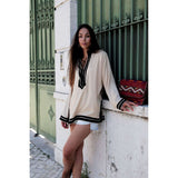 Beige Mariam Moroccan Tunic Shirt- Resortwear, Loungewear, Holidaywear, bohemian style tunic,Beige Mariam Moroccan Tunic Shirt- Resortwear, Loungewear, Holidaywear, bohemian style tunic