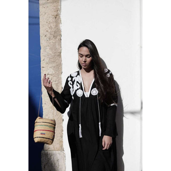 Black Caftan Kaftan Noor Maxi Dress-moroccan kaftan - Maison De Marrakech