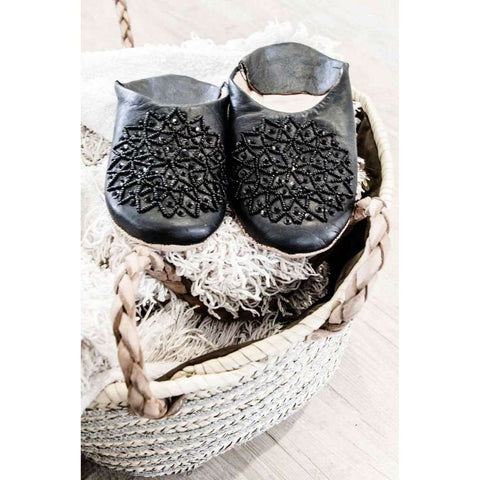 Black Babouche Les Etoile Slippers - Maison De Marrakech