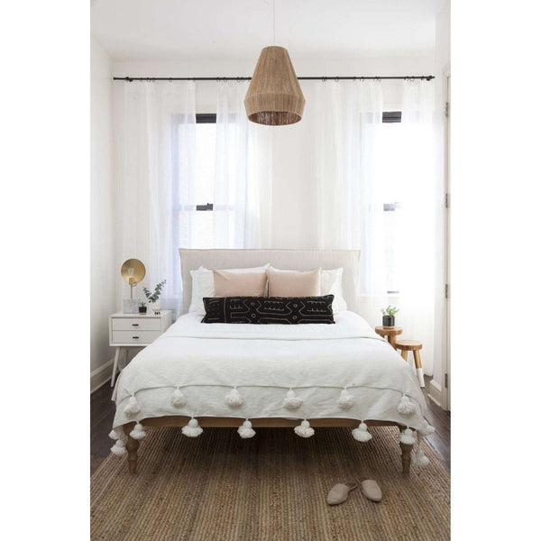 White Moroccan Handwoven Bed Cover Blanket Pom Pom,White Moroccan Handwoven Bed Cover Blanket Pom Pom