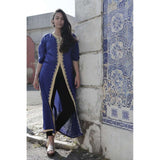 Blue Gold Kaftan Maxi Dress- Gypsy Style - Maison De Marrakech