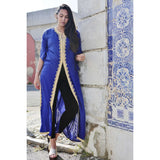 Blue Gold Kaftan Maxi Dress- Gypsy Style - Maison De Marrakech