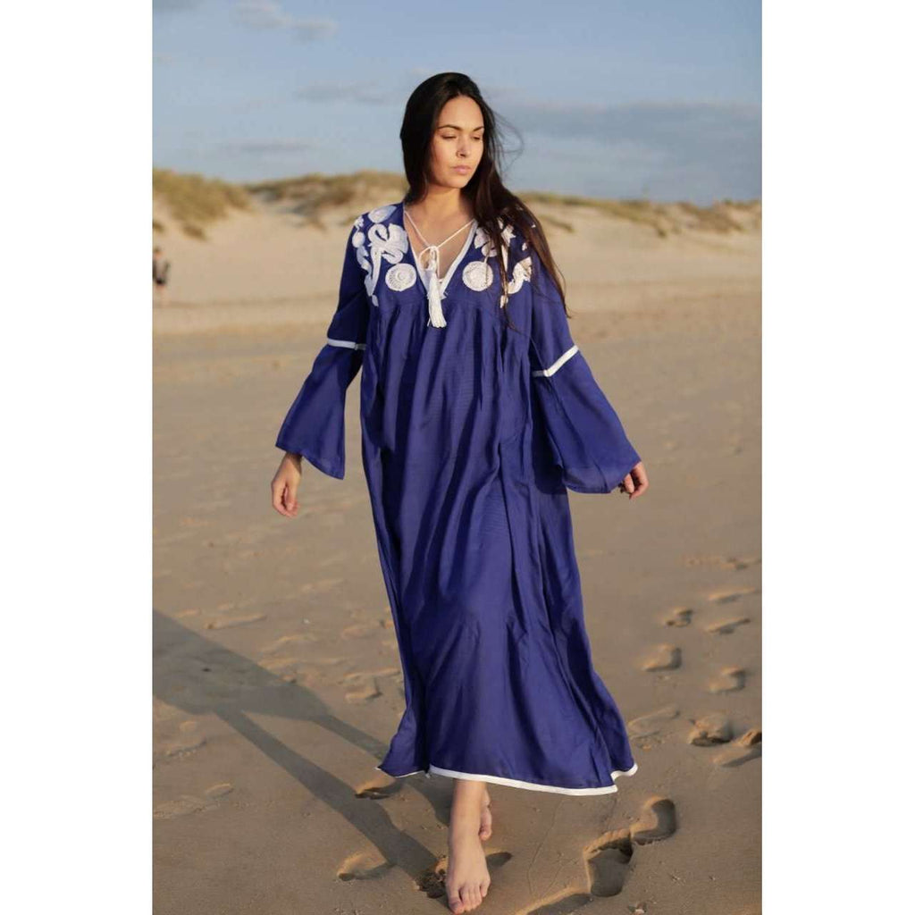 Blue Caftan Kaftan Noor Maxi Dress-moroccan kaftan - Maison De Marrakech