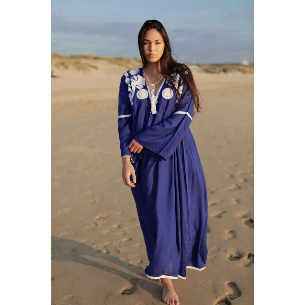 Blue Caftan Kaftan Noor Maxi Dress-moroccan kaftan - Maison De Marrakech