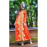 Orange Floral Moroccan Takchita Party Kaftan-Flora Style,Orange Floral Moroccan Takchita Party Kaftan-Flora Style