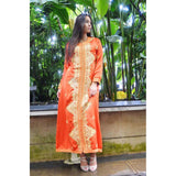 Orange Floral Moroccan Takchita Party Kaftan-Flora Style,Orange Floral Moroccan Takchita Party Kaftan-Flora Style