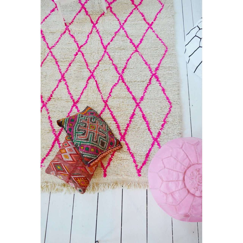 Pink Beni Ouarain Moroccan Berber Carpet 2 M x 1.5M