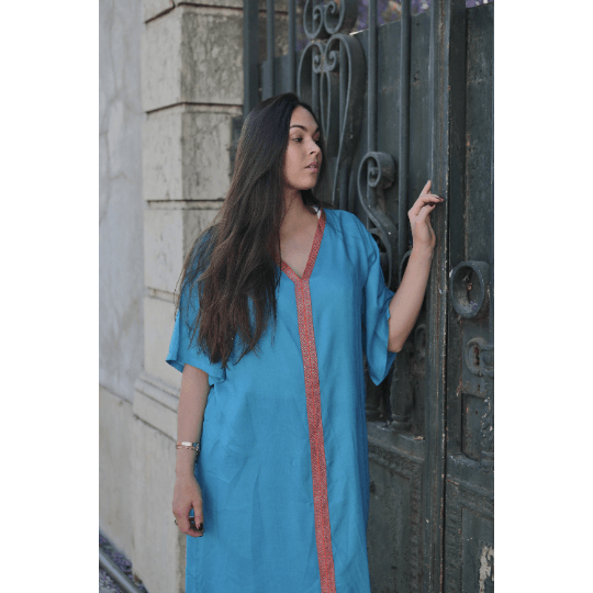 Turquoise Blue Caftan Kaftan Zeliji Maxi Dress-moroccan kaftan,Turquoise Blue Caftan Kaftan Zeliji Maxi Dress-moroccan kaftan