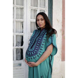 Turquoise Blue Berber Maternity Kaftan - Maison De Marrakech