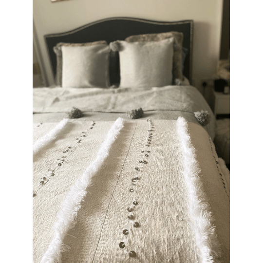 Handira Moroccan Handwoven Bed-End Cover Blanket