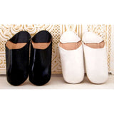 Black or White Leather Home Slippers - Maison De Marrakech
