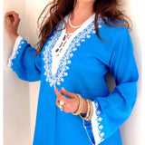 Blue Traditional Marrakech Tunic Shirt - Maison De Marrakech
