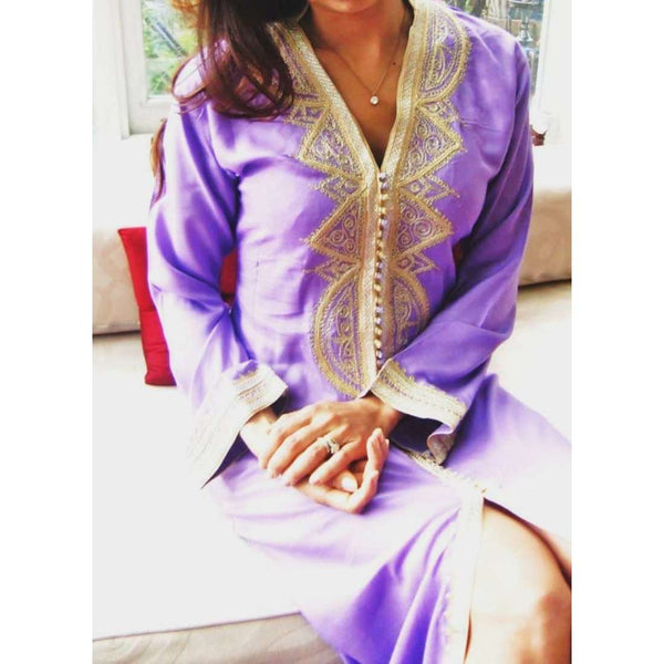 Lilac Moroccan Lella Style Kaftan - Maison De Marrakech