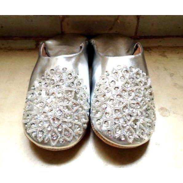 Silver Les Etoile Babouche Slippers - Maison De Marrakech