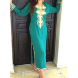 Emerald Green Aisha Boho Moroccan Kaftan - Maison De Marrakech