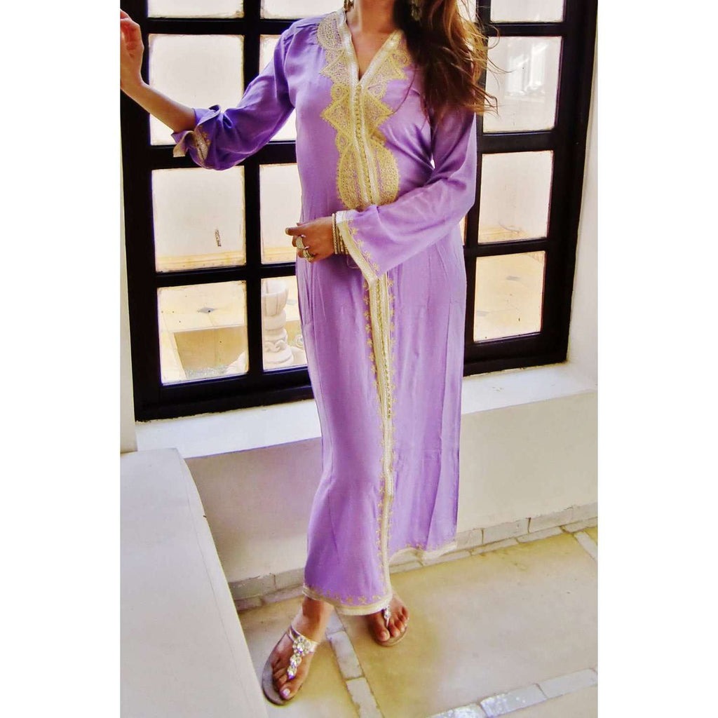 Lilac Moroccan Lella Style Kaftan - Maison De Marrakech