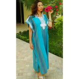 Turquoise Kaftan -Bedoin Style - Maison De Marrakech