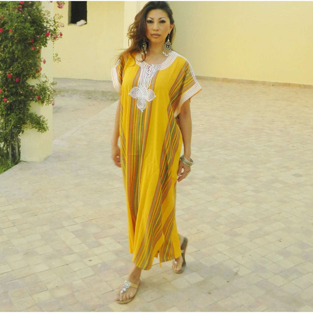 Resort Caftan Bedoin Style- Yellow - Maison De Marrakech