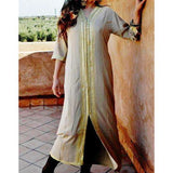 Beige Kaftan Maxi Dress- Naima Style - Maison De Marrakech