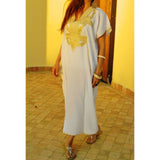 White Kaftan Maxi Dress Marrakech Style - Maison De Marrakech