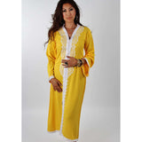 Yellow Moroccan Maxi Dress Kaftan- Lella Style - Maison De Marrakech