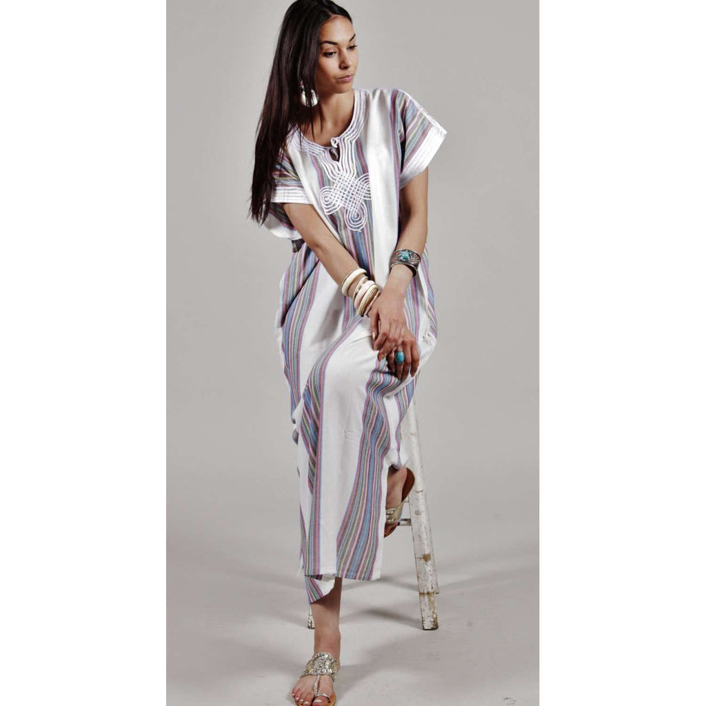 Resort Caftan Kaftan Bedoin Style- White - Maison De Marrakech