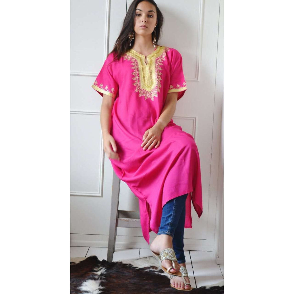 Fuschia Pink Resort Kaftan Fez Style - Maison De Marrakech