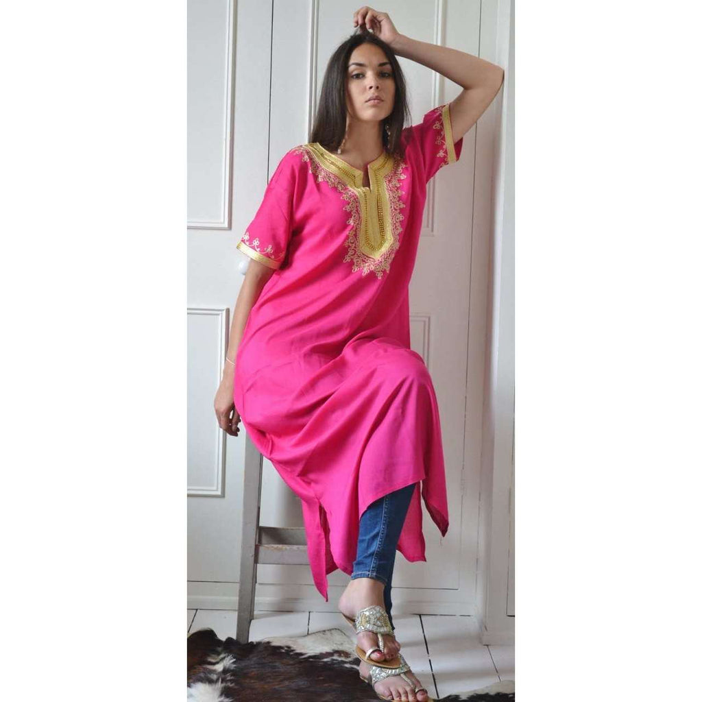 Fuschia Pink Resort Kaftan Fez Style - Maison De Marrakech