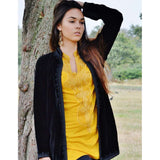 Dark Yellow Moroccan Bedouin Tunic- tunic, shirt, moroccan shirt, embroidery tunic - Maison De Marrakech
