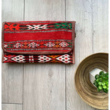 Moroccan Red Multi Colour Kilim Hand Clutch.no.2,Moroccan Red Multi Colour Kilim Hand Clutch.no.2