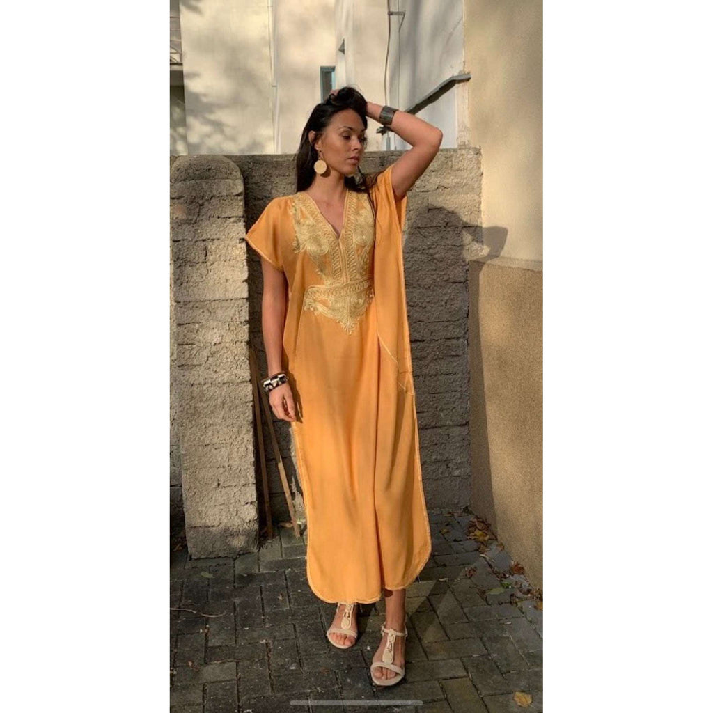 Mustard Yellow Gold Marine Kaftan Caftan & Loungewear,Mustard Yellow Gold Marine Kaftan Caftan & Loungewear