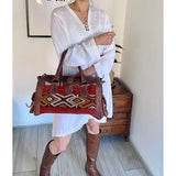 Moroccan Red & Orange Kilim Leather Satchel Cross Shoulder Straps Berber Weekend Bag,Moroccan Red & Orange Kilim Leather Satchel Cross Shoulder Straps Berber Weekend Bag