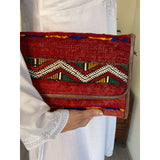 Moroccan Red Multi Colour Kilim Hand Clutch No.5,Moroccan Red Multi Colour Kilim Hand Clutch No.5