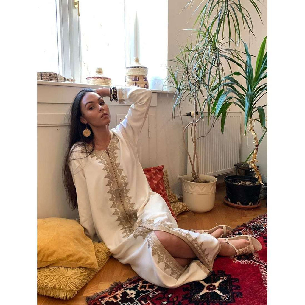 Cream Karima Kaftan Caftan-Moroccan Kaftan,Cream Karima Kaftan Caftan-Moroccan Kaftan