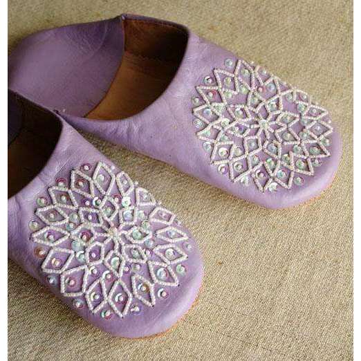 Lilac Babouche Les Etoile Slippers - Maison De Marrakech