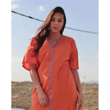 Orange Caftan Kaftan Zeliji Maxi Dress-moroccan kaftan - Maison De Marrakech