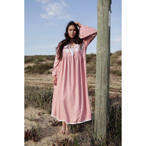 Pink Caftan Kaftan Noor Maxi Dress-moroccan kaftan - Maison De Marrakech