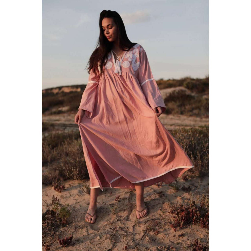 Pink Caftan Kaftan Noor Maxi Dress-moroccan kaftan - Maison De Marrakech